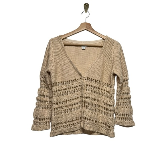 SUNDANCE Cloudscape Button Front Cardigan Beige S - Picture 4 of 10